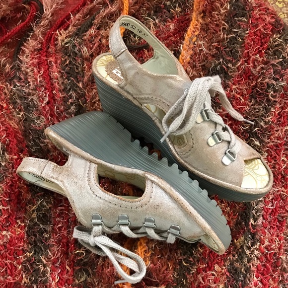 Fly London Shoes - 🍀 FLY LONDON YLFA  LaceUp Wedge Sandals